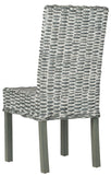 Safavieh - Set of 2 - Wheatley Side Chair 18''H Rattan Grey White NC Coating Mango FOX6525A-SET2 683726576556