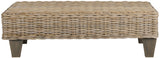 Safavieh Leary Bench Natural Unfinished Rattan NC Coating Mango FOX6528A 683726750932