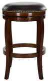 Safavieh Nuncio Bar Stool Swivel Espresso Brown Rubberwood MDF Iron PU FOX7006B 683726703181