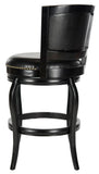 Safavieh Pasquale Bar Stool Swivel Black Rubberwood MDF Iron PU FOX7011C 683726703372