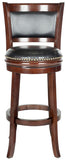 Brockway Bar Stool Swivel Cappuccino Black Rubberwood MDF Iron PU