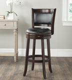 Safavieh Brockway Bar Stool Swivel Cappuccino Black Rubberwood MDF Iron PU FOX7016A 683726709367