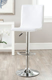 Safavieh Magda Bar Stool Swivel White Metal Steel PVC FOX7513A 683726767046