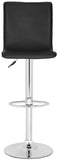 Safavieh Magda Bar Stool Swivel Black Metal Steel PVC FOX7513B 683726767053