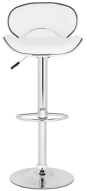 Safavieh Shambi Bar Stool Swivel White Metal Steel PU FOX7515A 683726767169