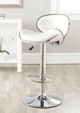 Safavieh Shambi Bar Stool Swivel White Metal Steel PU FOX7515A 683726767169