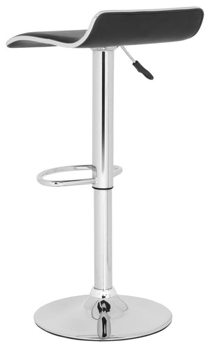 Safavieh Chaunda Bar Stool Swivel Black Metal Steel PU FOX7517B 683726767213