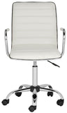Safavieh Jonika Desk Chair Swivel White Metal Steel PU FOX7520A 683726767275