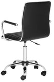 Safavieh Jonika Desk Chair Swivel Black Metal Steel PU FOX7520B 683726767282