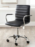 Safavieh Jonika Desk Chair Swivel Black Metal Steel PU FOX7520B 683726767282