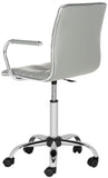 Safavieh Jonika Desk Chair Swivel Grey Metal Steel PU FOX7520C 683726315926