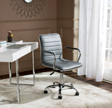 Safavieh Jonika Desk Chair Swivel Grey Metal Steel PU FOX7520C 683726315926