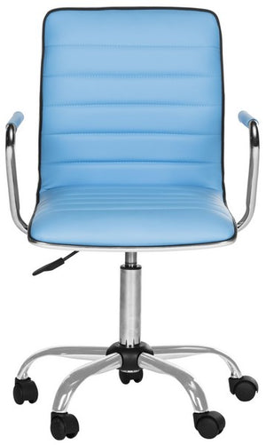 Safavieh Jonika Desk Chair Blue Metal Steel PU FOX7520E 683726315940