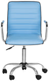 Safavieh Jonika Desk Chair Blue Metal Steel PU FOX7520E 683726315940