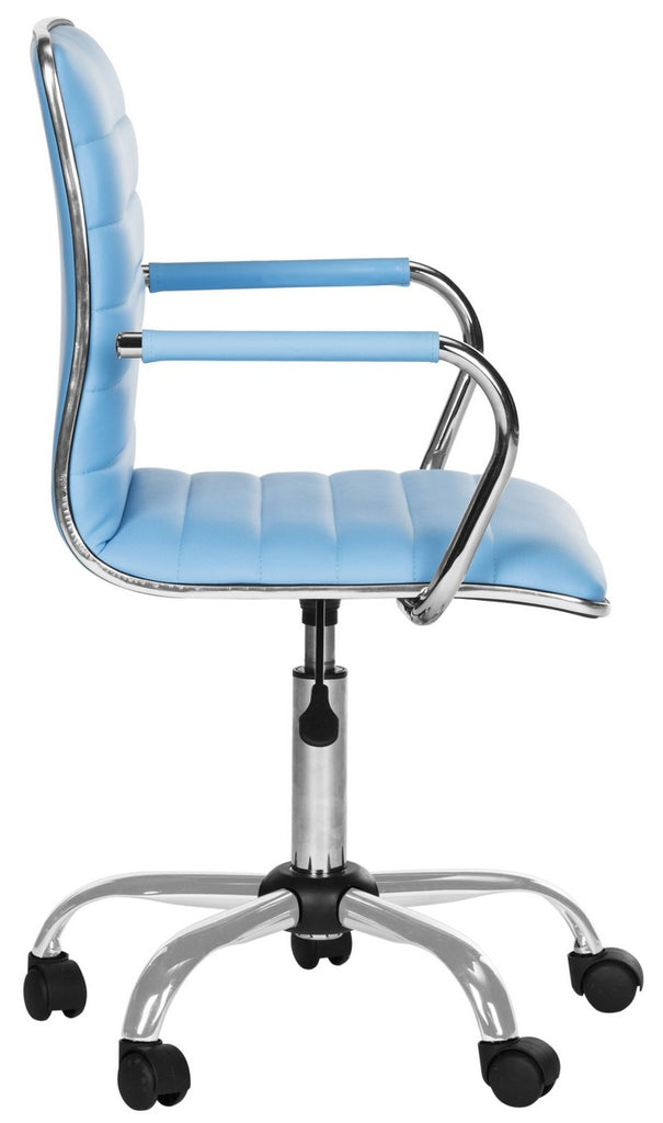 Safavieh Jonika Desk Chair Blue Metal Steel PU FOX7520E 683726315940