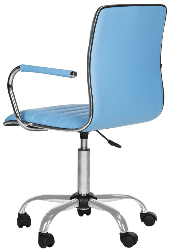 Safavieh Jonika Desk Chair Blue Metal Steel PU FOX7520E 683726315940