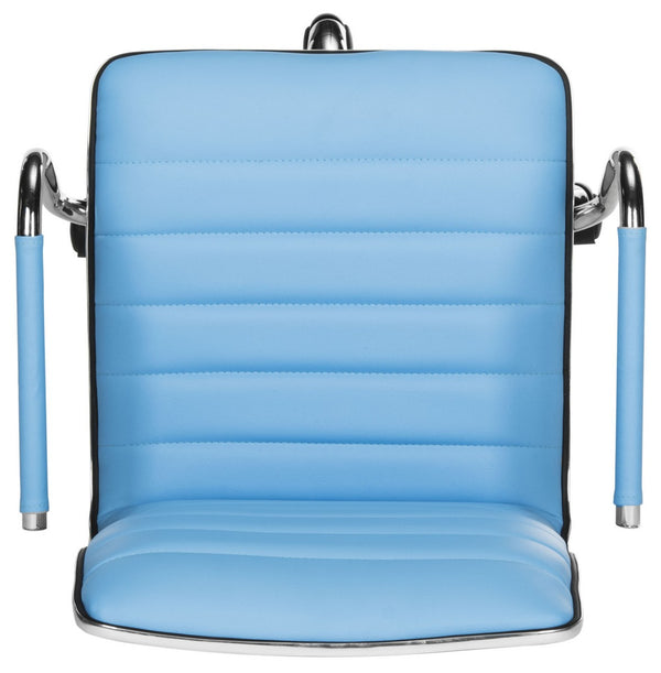 Safavieh Jonika Desk Chair Blue Metal Steel PU FOX7520E 683726315940