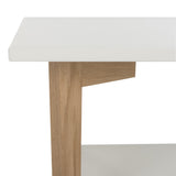 Safavieh Caraway Coffee Table Rectangle White Wood PU Oak Lumber FOX8202A 889048183988