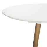 Safavieh Saffron Coffee Table Spilt White Wood PU Oak Lumber FOX8203A 889048184039