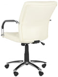 Safavieh Lysette Desk Chair Cream Silver Metal Foam Iron PVC FOX8500A 683726772712
