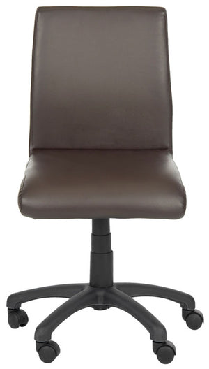 Safavieh Hal Desk Chair Brown Metal Foam Iron PVC FOX8501A 683726772729