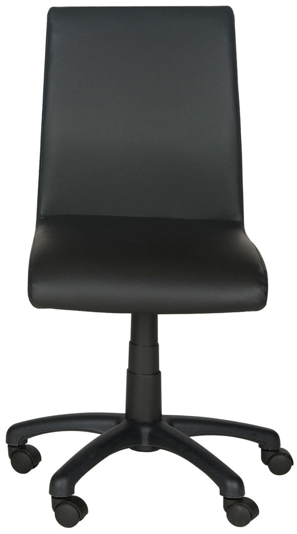 Safavieh Hal Desk Chair Black Metal Foam Iron PVC FOX8501B 683726732853