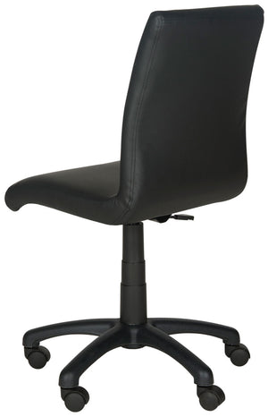 Safavieh Hal Desk Chair Black Metal Foam Iron PVC FOX8501B 683726732853