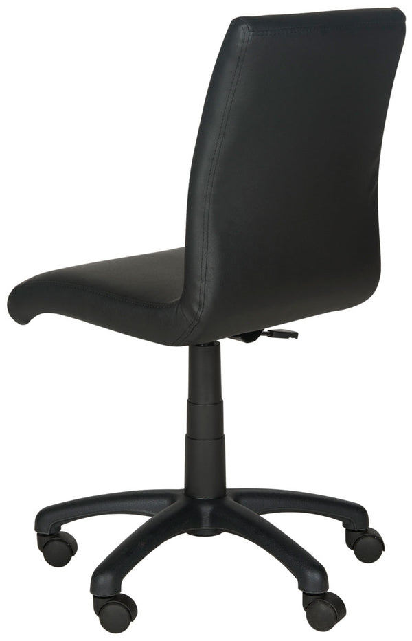 Safavieh Hal Desk Chair Black Metal Foam Iron PVC FOX8501B 683726732853