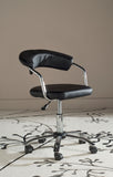 Safavieh Pier Desk Chair Black Silver Metal Foam Iron PU FOX8502B 683726732907