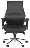 Irving Desk Chair Black Silver Metal Foam Iron PU PVC