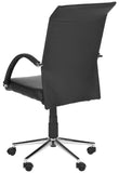 Safavieh Dejana Desk Chair Black Silver Metal Foam Iron PU FOX8506A 683726772774