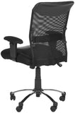 Safavieh Bernard Desk Chair Black Silver Metal Foam Iron PVC FOX8508A 683726772798