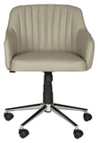 Safavieh Hilda Desk Chair Grey Silver Metal Foam Iron PVC FOX8509B 683726732983