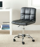 Safavieh Brunner Desk Chair Black Silver Metal Foam Iron PVC FOX8510A 683726772811