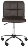 Safavieh Brunner Desk Chair Brown Silver Metal Foam Iron PVC FOX8510B 683726733119