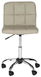 Safavieh Brunner Desk Chair Grey Silver Metal Foam Iron PVC FOX8510C 683726733126