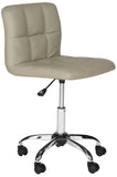 Safavieh Brunner Desk Chair Grey Silver Metal Foam Iron PVC FOX8510C 683726733126
