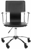 Safavieh Kyler Desk Chair Black Silver Metal Foam Iron PVC FOX8511A 683726772828