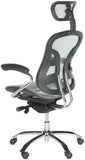 Safavieh Jarlan Desk Chair Grey Silver Metal Plywood Foam Iron Nylon FOX8515A 683726934134