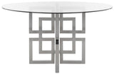 Safavieh Harlan Glass Top Dining Table in Chrome FOX9052A-2BX 889048454996