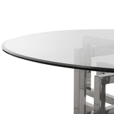 Safavieh Harlan Glass Top Dining Table in Chrome FOX9052A-2BX 889048454996