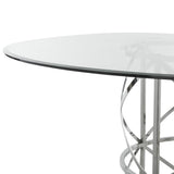 Safavieh Ren Glass Top Dining Table in Chrome FOX9053A-2BX 889048455009