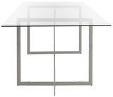 Safavieh Fidel Glass Top Dining Table in Chrome FOX9054A-2BX 889048455016