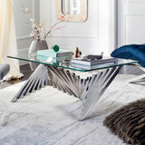 Safavieh Ionna Metal Coffee Table in Silver FOX9077A-2BX 889048339880