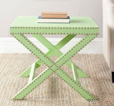 Safavieh Jeanine End Table X Light Green Wood Lacquer Coating MDF Iron PU FOX9500D 683726356448