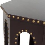 Safavieh Nara End Table Charcoal Wood Lacquer Coating MDF Iron PU FOX9501B 683726356530