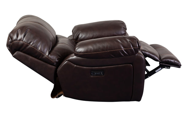 Porter Designs Ramsey Leather-Look Glider Transitional Recliner Brown 03-112C-05-6013