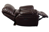 Porter Designs Ramsey Leather-Look Glider Transitional Recliner Brown 03-112C-05-6013