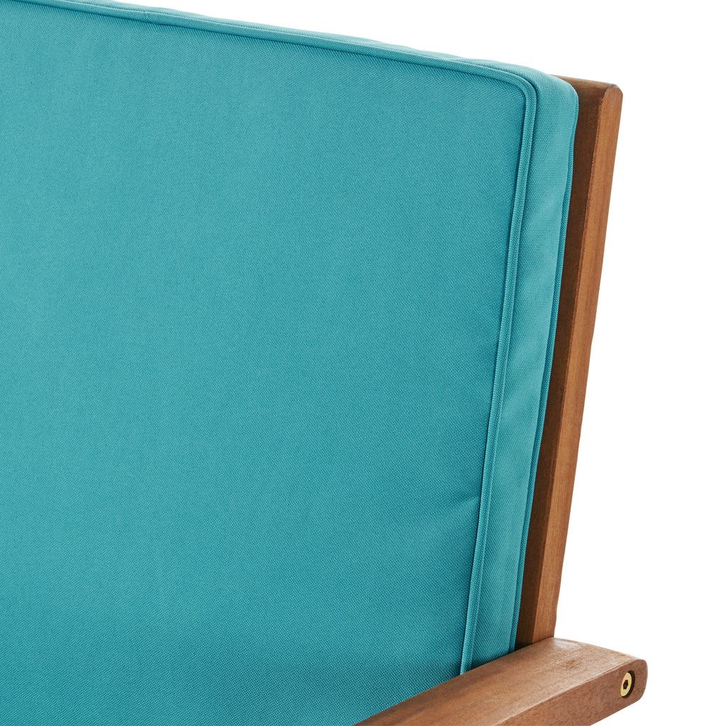 Carolina Outdoor 8 Piece Brown Patina Acacia Wood Sofa Set with Teal Water Resistant Cushions Noble House