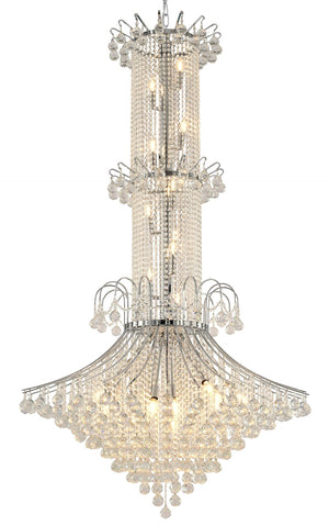 Bethel Chrome Chandelier in Metal & Crystal